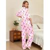 Ekouaer Silk Satin Pajamas Set Women Short Sleeve Pj Sets Button Down Sleepwear 2 Piece Soft Loungewear S-XXL(Pink Cowgirl)