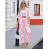 Ekouaer Silk Satin Pajamas Set Women Short Sleeve Pj Sets Button Down Sleepwear 2 Piece Soft Loungewear S-XXL(Pink Cowgirl)