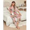 Ekouaer Silk Satin Pajamas Set Women Short Sleeve Pj Sets Button Down Sleepwear 2 Piece Soft Loungewear S-XXL(Pink Tiger)
