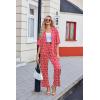 Ekouaer Silk Satin Pajamas Set Women Short Sleeve Pj Sets Button Down Sleepwear 2 Piece Soft Loungewear S-XXL(Red Heart)