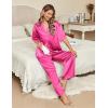 Ekouaer Silk Satin Pajamas Set Women Short Sleeve Pj Sets Button Down Sleepwear 2 Piece Soft Loungewear S-XXL(Rose Red)