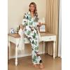Ekouaer Silk Satin Pajamas Set Women Short Sleeve Pj Sets Button Down Sleepwear 2 Piece Soft Loungewear S-XXL(White Animal)