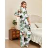 Ekouaer Silk Satin Pajamas Set Women Short Sleeve Pj Sets Button Down Sleepwear 2 Piece Soft Loungewear S-XXL(White Animal)