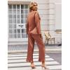 Ekouaer Silk Satin Pajamas Set Womens Long Sleepwear Button Down 2 Piece Classic Soft Loungewear Pjs Set(Brown)