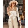 Ekouaer Silk Satin Pajamas Set Womens Long Sleepwear Button Down 2 Piece Classic Soft Loungewear Pjs Set(Champagne)