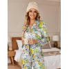 Ekouaer Silk Satin Pajamas Set Womens Long Sleepwear Button Down 2 Piece Classic Soft Loungewear Pjs Set(Floral)