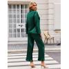 Ekouaer Silk Satin Pajamas Set Womens Long Sleepwear Button Down 2 Piece Classic Soft Loungewear Pjs Set(Green)