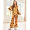 Ekouaer Silk Satin Pajamas Set Womens Long Sleepwear Button Down 2 Piece Classic Soft Loungewear Pjs Set(Halloween)