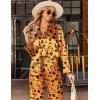 Ekouaer Silk Satin Pajamas Set Womens Long Sleepwear Button Down 2 Piece Classic Soft Loungewear Pjs Set(Halloween)