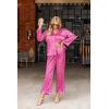 Ekouaer Silk Satin Pajamas Set Womens Long Sleepwear Button Down 2 Piece Classic Soft Loungewear Pjs Set(Hot Pink Leopard)
