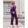 Ekouaer Silk Satin Pajamas Set Womens Long Sleepwear Button Down 2 Piece Classic Soft Loungewear Pjs Set(Purple)