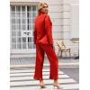 Ekouaer Silk Satin Pajamas Set Womens Long Sleepwear Button Down 2 Piece Classic Soft Loungewear Pjs Set(Red)