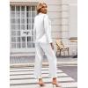 Ekouaer Silk Satin Pajamas Set Womens Long Sleepwear Button Down 2 Piece Classic Soft Loungewear Pjs Set(White)
