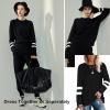 Ekouaer Sweatsuits Womens Loungewear Set Tracksuit Long Sleeve Pajamas Set with Pockets 2 Piece Outfits Lounge Sets(Black)