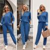 Ekouaer Sweatsuits Womens Loungewear Set Tracksuit Long Sleeve Pajamas Set with Pockets 2 Piece Outfits Lounge Sets(Blue)