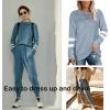 Ekouaer Sweatsuits Womens Loungewear Set Tracksuit Long Sleeve Pajamas Set with Pockets 2 Piece Outfits Lounge Sets(Blue)