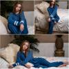 Ekouaer Sweatsuits Womens Loungewear Set Tracksuit Long Sleeve Pajamas Set with Pockets 2 Piece Outfits Lounge Sets(Blue)