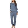 Ekouaer Sweatsuits Womens Loungewear Set Tracksuit Long Sleeve Pajamas Set with Pockets 2 Piece Outfits Lounge Sets(Blue Purple)
