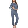Ekouaer Sweatsuits Womens Loungewear Set Tracksuit Long Sleeve Pajamas Set with Pockets 2 Piece Outfits Lounge Sets(Blue Purple)