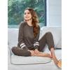 Ekouaer Sweatsuits Womens Loungewear Set Tracksuit Long Sleeve Pajamas Set with Pockets 2 Piece Outfits Lounge Sets(Brown)