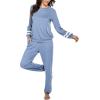 Ekouaer Sweatsuits Womens Loungewear Set Tracksuit Long Sleeve Pajamas Set with Pockets 2 Piece Outfits Lounge Sets(Clear Blue)