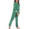 Ekouaer Sweatsuits Womens Loungewear Set Tracksuit Long Sleeve Pajamas Set with Pockets 2 Piece Outfits Lounge Sets(Dark Green)