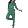 Ekouaer Sweatsuits Womens Loungewear Set Tracksuit Long Sleeve Pajamas Set with Pockets 2 Piece Outfits Lounge Sets(Dark Green)