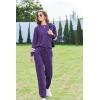 Ekouaer Sweatsuits Womens Loungewear Set Tracksuit Long Sleeve Pajamas Set with Pockets 2 Piece Outfits Lounge Sets(Deep Purple)