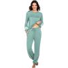 Ekouaer Sweatsuits Womens Loungewear Set Tracksuit Long Sleeve Pajamas Set with Pockets 2 Piece Outfits Lounge Sets(Ice Green)