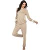 Ekouaer Sweatsuits Womens Loungewear Set Tracksuit Long Sleeve Pajamas Set with Pockets 2 Piece Outfits Lounge Sets(Khaki2)