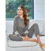Ekouaer Sweatsuits Womens Loungewear Set Tracksuit Long Sleeve Pajamas Set with Pockets 2 Piece Outfits Lounge Sets(Light Grey)