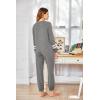 Ekouaer Sweatsuits Womens Loungewear Set Tracksuit Long Sleeve Pajamas Set with Pockets 2 Piece Outfits Lounge Sets(Light Grey)