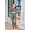 Ekouaer Sweatsuits Womens Loungewear Set Tracksuit Long Sleeve Pajamas Set with Pockets 2 Piece Outfits Lounge Sets(Light Grey)
