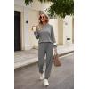 Ekouaer Sweatsuits Womens Loungewear Set Tracksuit Long Sleeve Pajamas Set with Pockets 2 Piece Outfits Lounge Sets(Light Grey)