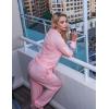 Ekouaer Sweatsuits Womens Loungewear Set Tracksuit Long Sleeve Pajamas Set with Pockets 2 Piece Outfits Lounge Sets(Light Pink)