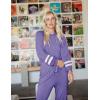 Ekouaer Sweatsuits Womens Loungewear Set Tracksuit Long Sleeve Pajamas Set with Pockets 2 Piece Outfits Lounge Sets(Light Purple)
