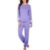 Ekouaer Sweatsuits Womens Loungewear Set Tracksuit Long Sleeve Pajamas Set with Pockets 2 Piece Outfits Lounge Sets(Light Purple)