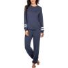 Ekouaer Sweatsuits Womens Loungewear Set Tracksuit Long Sleeve Pajamas Set with Pockets 2 Piece Outfits Lounge Sets(Navy Blue)