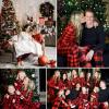 Ekouaer Sweatsuits Womens Loungewear Set Tracksuit Long Sleeve Pajamas Set with Pockets 2 Piece Outfits Lounge Sets(Plaid Black Red)