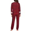 Ekouaer Sweatsuits Womens Loungewear Set Tracksuit Long Sleeve Pajamas Set with Pockets 2 Piece Outfits Lounge Sets(Plaid Black Red)