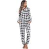 Ekouaer Sweatsuits Womens Loungewear Set Tracksuit Long Sleeve Pajamas Set with Pockets 2 Piece Outfits Lounge Sets(Plaid Black White)