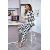 Ekouaer Sweatsuits Womens Loungewear Set Tracksuit Long Sleeve Pajamas Set with Pockets 2 Piece Outfits Lounge Sets(Plaid Black White)