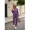 Ekouaer Sweatsuits Womens Loungewear Set Tracksuit Long Sleeve Pajamas Set with Pockets 2 Piece Outfits Lounge Sets(Purple)