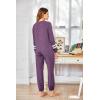 Ekouaer Sweatsuits Womens Loungewear Set Tracksuit Long Sleeve Pajamas Set with Pockets 2 Piece Outfits Lounge Sets(Purple)