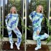 Ekouaer Sweatsuits Womens Loungewear Set Tracksuit Long Sleeve Pajamas Set with Pockets 2 Piece Outfits Lounge Sets(Tie Dye Blue)