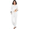 Ekouaer Sweatsuits Womens Loungewear Set Tracksuit Long Sleeve Pajamas Set with Pockets 2 Piece Outfits Lounge Sets(White)