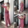 Ekouaer Sweatsuits Womens Loungewear Set Tracksuit Long Sleeve Pajamas Set with Pockets 2 Piece Outfits Lounge Sets(Wine Red)