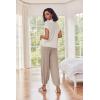 Ekouaer Two Piece Outfits Lounge Sets for Women Sweater Sets Knit Short Sleeve Tops Jogger Pants Matching Tracksuit(Beige)