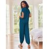 Ekouaer Two Piece Outfits Lounge Sets for Women Sweater Sets Knit Short Sleeve Tops Jogger Pants Matching Tracksuit(Deep Blue)
