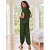Ekouaer Two Piece Outfits Lounge Sets for Women Sweater Sets Knit Short Sleeve Tops Jogger Pants Matching Tracksuit(Green)